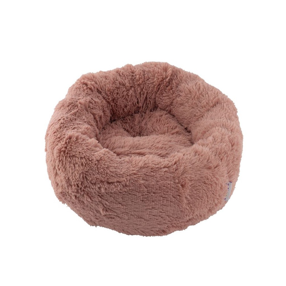 Лежак для животных Foxie Softy 45x45см круглый из меха бежево-розовый