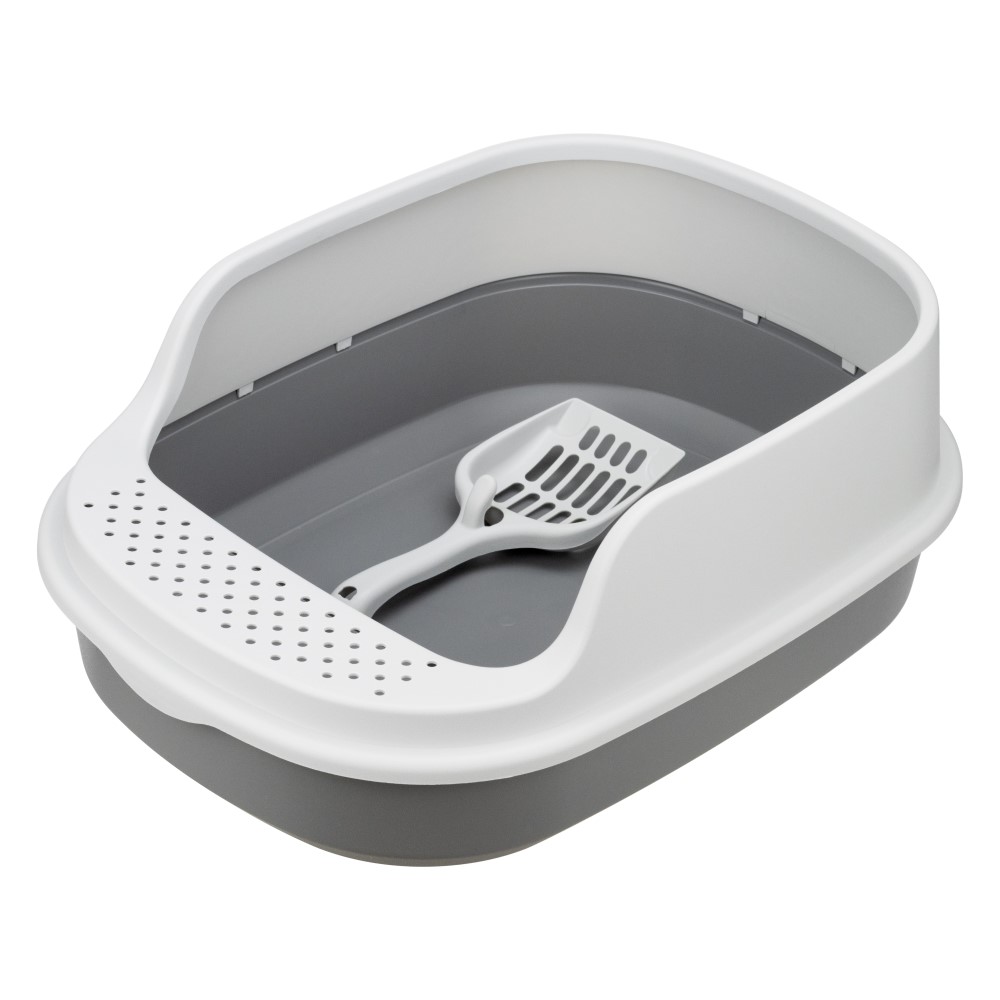 Туалет для кошек Foxie High с высоким бортом и совком 48х355х185см смоки 812₽