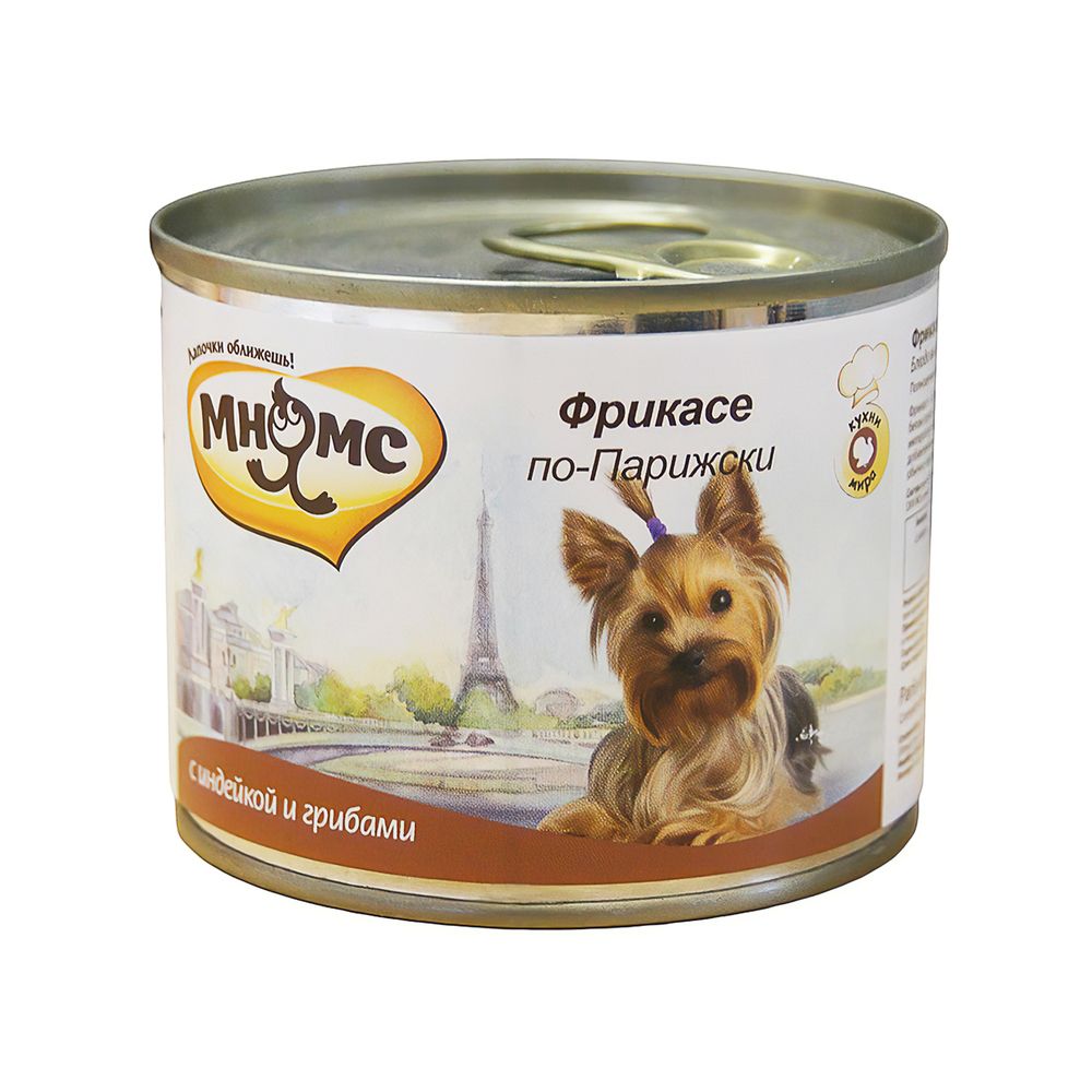 Корм для собак МНЯМС Фрикасе по-Парижски, индейка, грибы банка 200г
