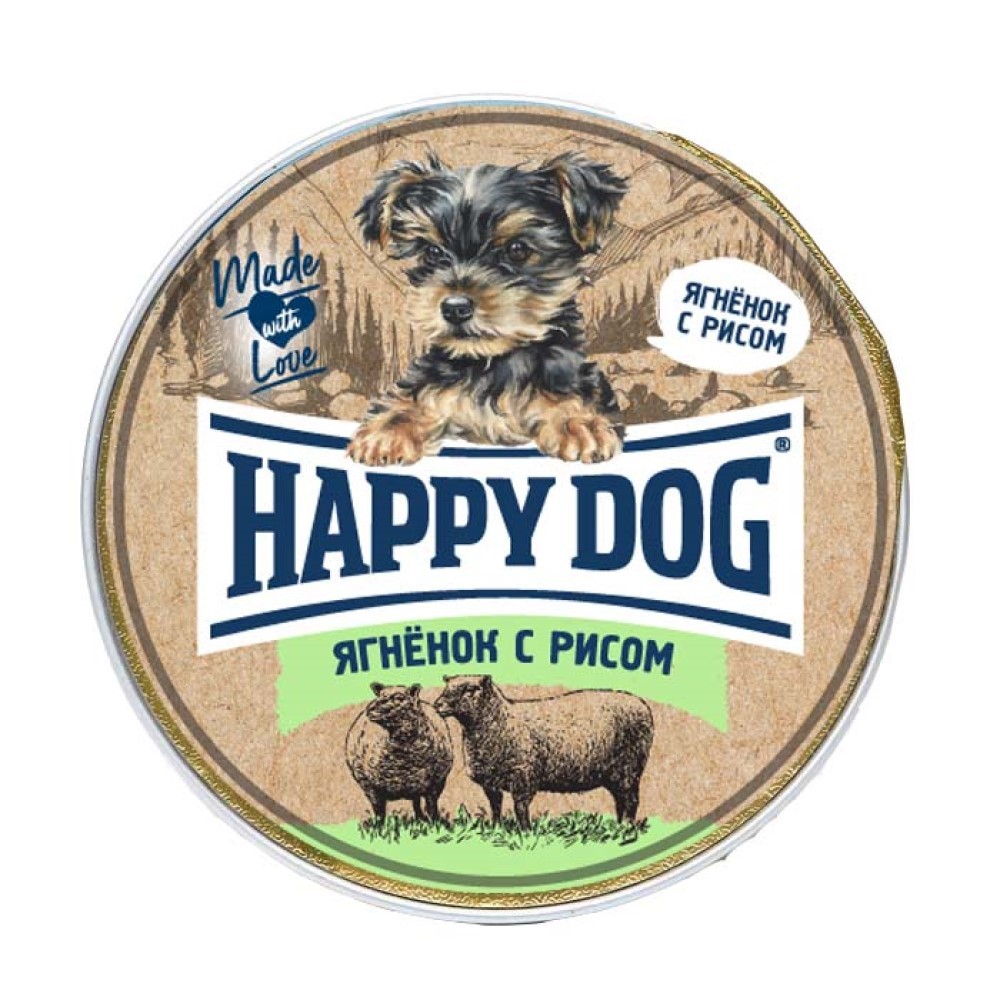 Корм для собак HAPPY DOG Natur Line Ягненок с рисом паштет ламистер 125г