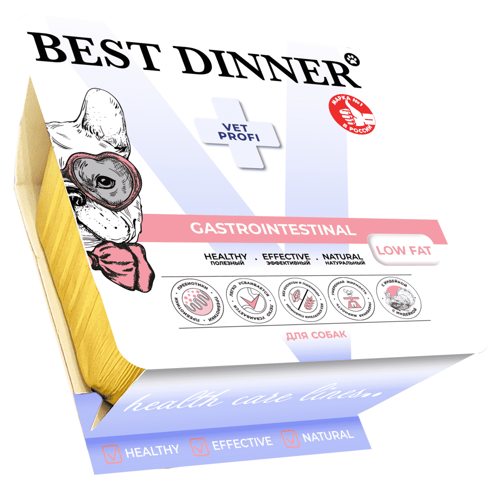 Корм для собак Best Dinner Vet Profi Gastrointestinal Low Fat при забол.ЖКТ, пашт.с инд. ламист.100г