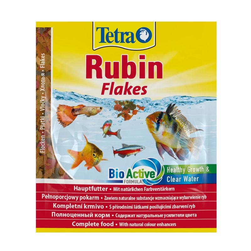 Корм для рыб TETRA Rubin в хлопьях для улучшения окраса всех видов рыб 12г корм для рыб tetra rubin для улучшения окраса 1 л