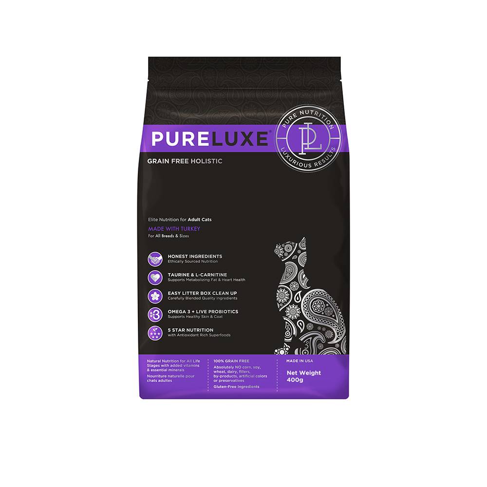 Корм для кошек PureLuxe индейка сух. 400г