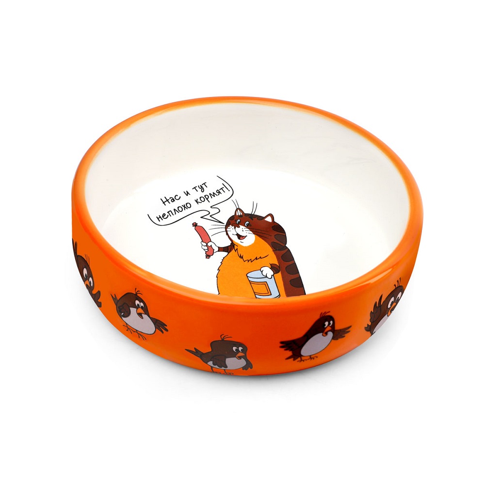 Миска для животных TRIOL СМФ Кеша quotСытый кот quot керамическая 350мл 439₽