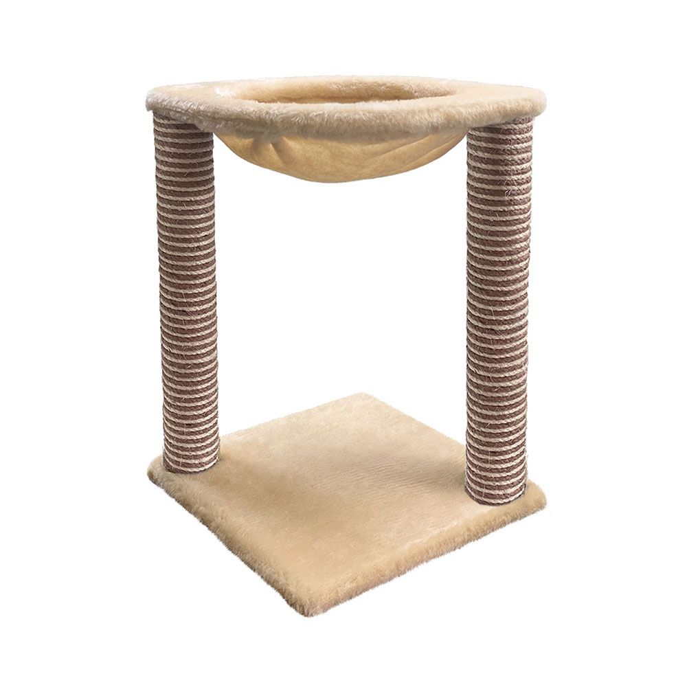 Когтеточка-столбик для кошек ЗВЕРЬЕ МОЕ №3 гамак джут сизаль крем-брюле