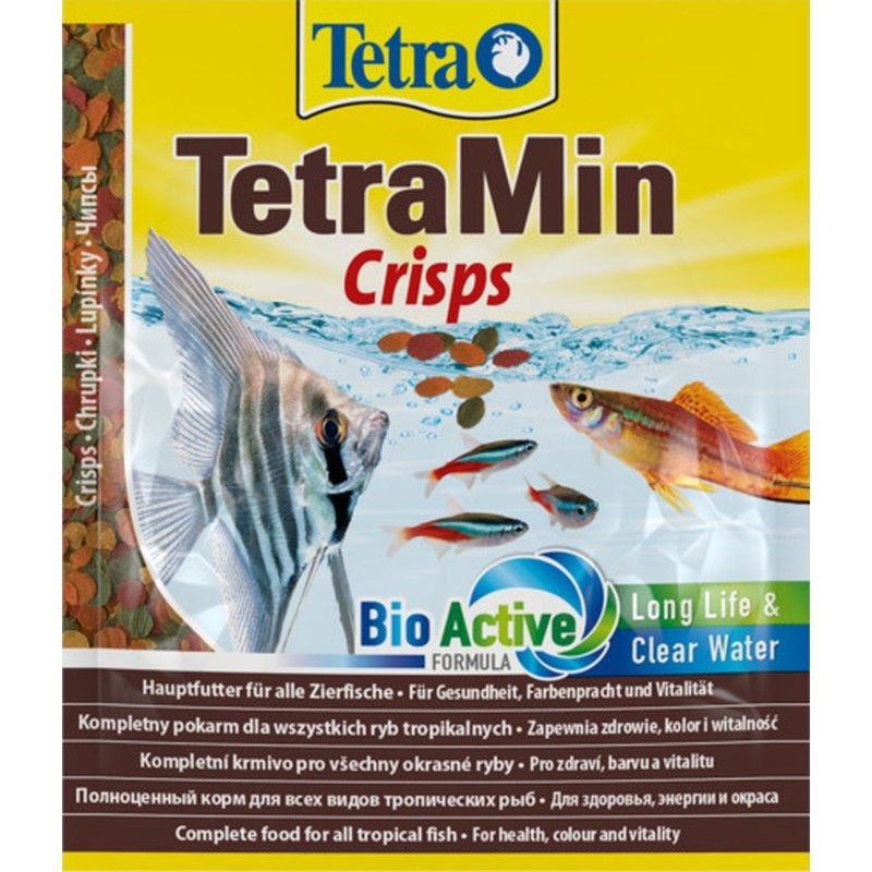 Корм для рыб TETRA Min PRO crisp для всех видов рыб в чипсах 12г корм для рыб tetra guppy для гуппи пецилий меченосцев и живород пицилиевых в хлоп 12г пакетик