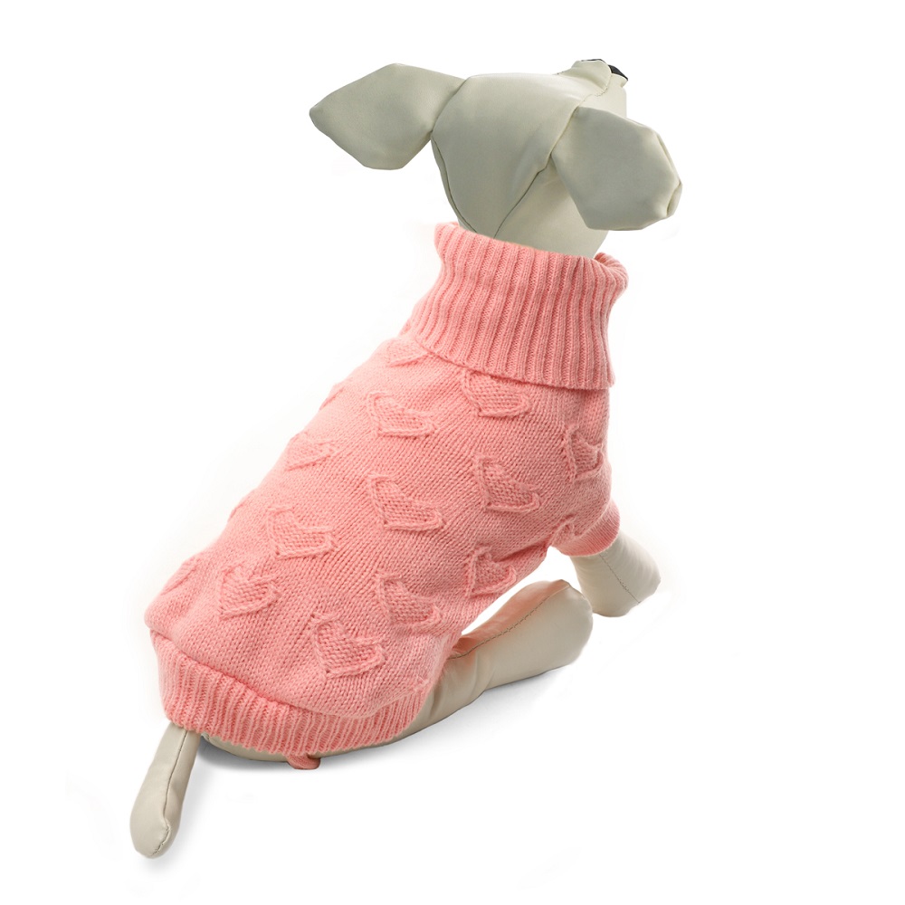 Свитер для собак TRIOL Сердечки ХХL розовый дл по спине 45см 924₽