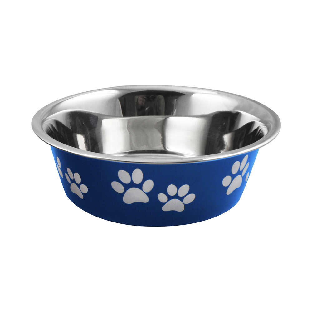 Миска для животных Foxie White Paws синяя металлическая 13,7х13,7х4,1cм 400мл миска для животных foxie fusion bowl металлическая 400мл