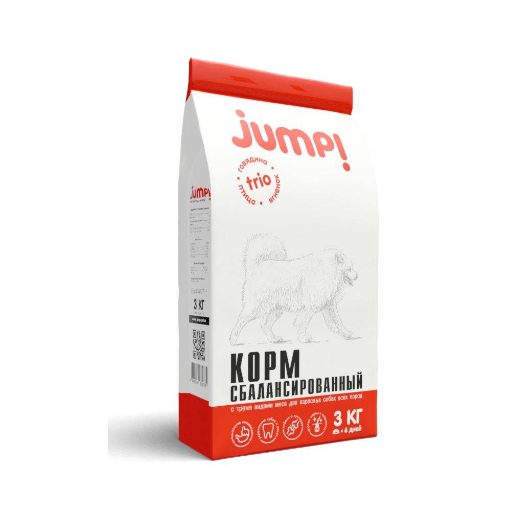 Корм для собак GRAND PRIX Jump Trio сух. 3кг