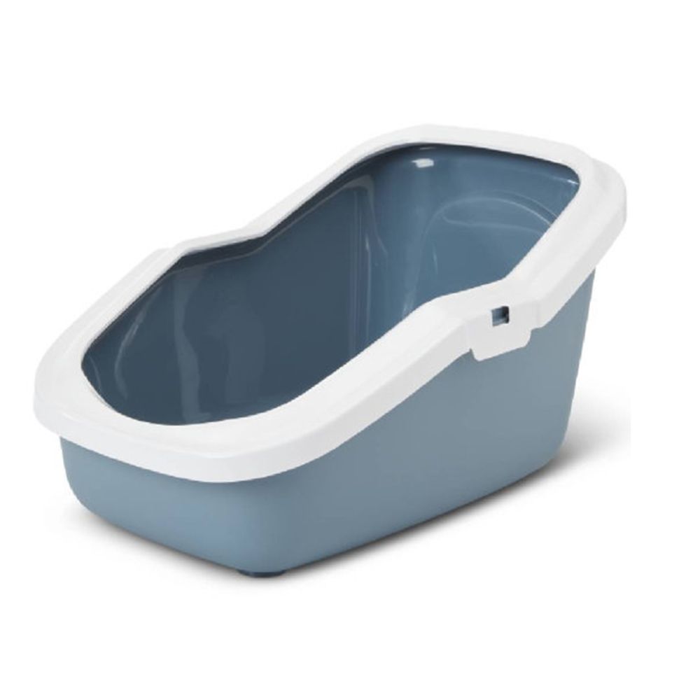 Туалет для кошек SAVIC Aseo с высокими бортами голубой камень