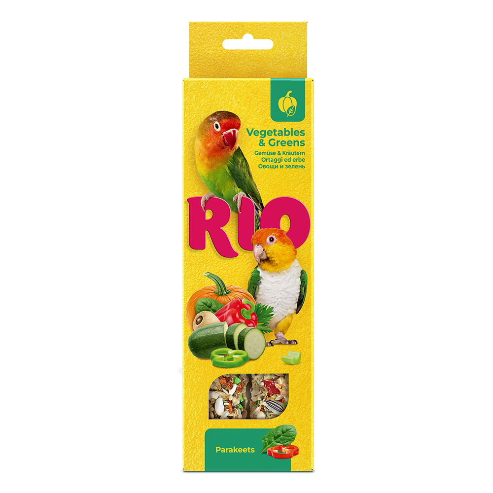 Лакомство для птиц RIO Палочки для средних попугаев с овощами и зеленью 2х75г 395₽