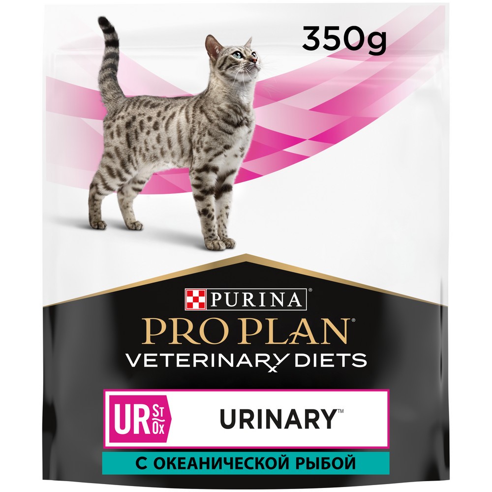 Корм для кошек Pro Plan Veterinary Diets UR при болезнях мочевыводящих путей, с рыбой сух. 350г