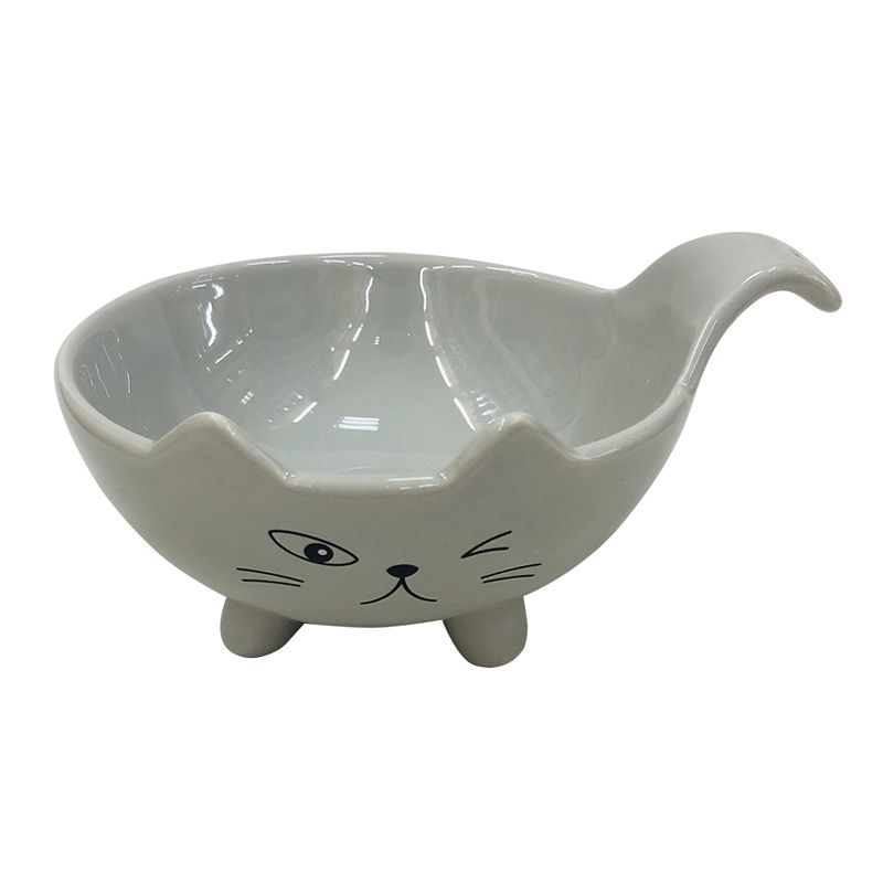 цена Миска для животных Foxie Cat Bowl белая керамическая 15,5х12х8,5см 220мл