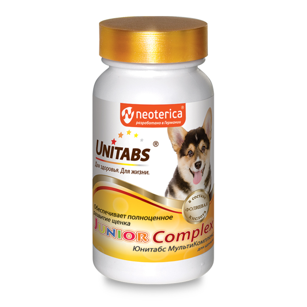 Витаминно-минеральная добавка для щенков UNITABS JuniorComplex с B9 для полноценного развития 100шт