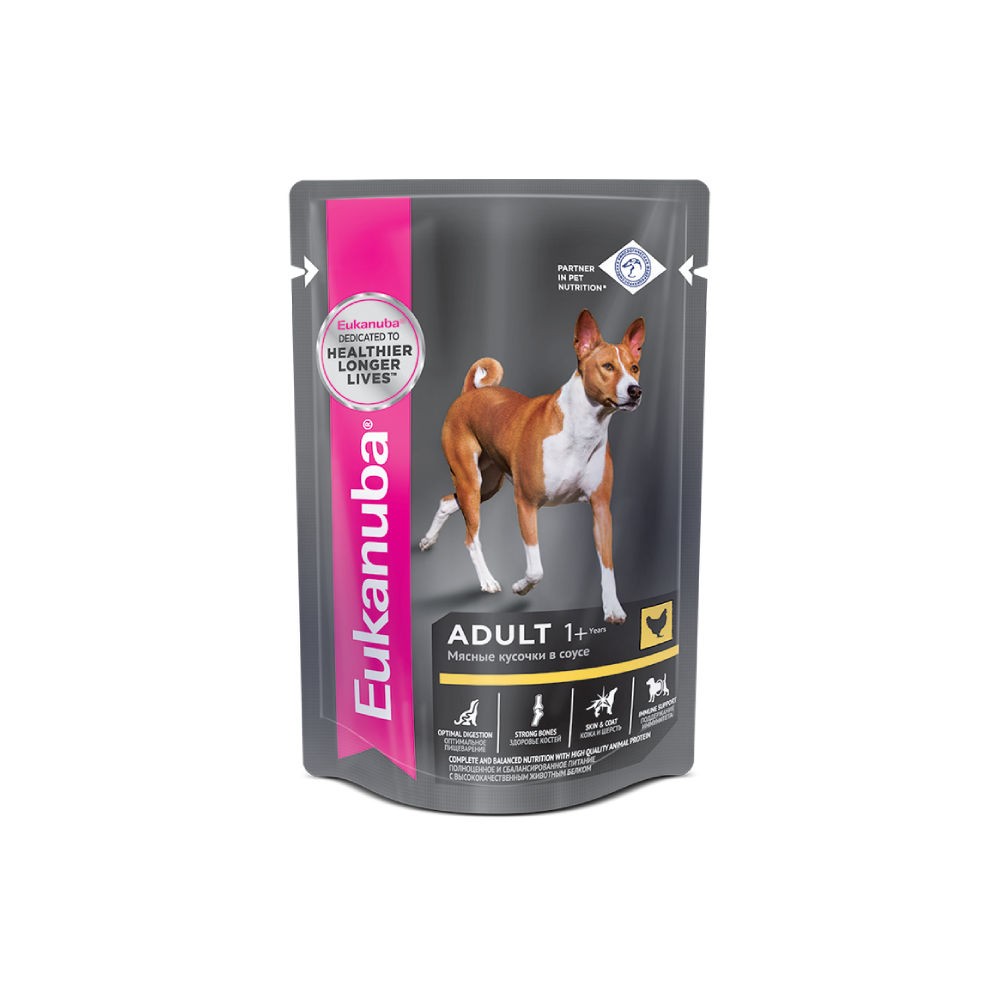 Корм для собак Eukanuba курица в соусе пауч 100г 107₽