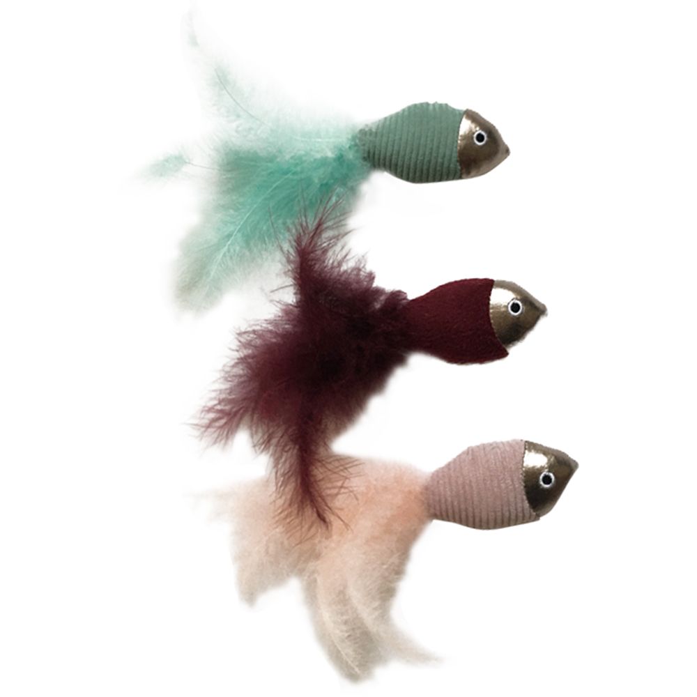 Игрушка для кошек CHOMPER Berry Frost Набор Рыбки с перьями 3 шт