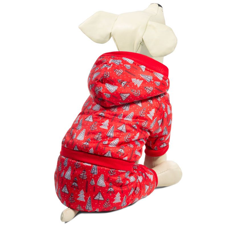 Комбинезон для собак TRIOL зимний Елочки XS, размер 20см костюм дождевик для собак triol со светоотражающей лентой зверята xs размер 20см