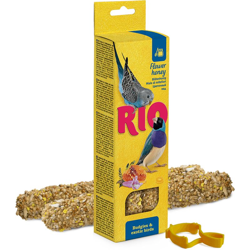 Лакомство для птиц RIO Палочки для волнистых попугайчиков и экзотов с медом 2х40г корм для птиц rio для волнистых попугайчиков 500г