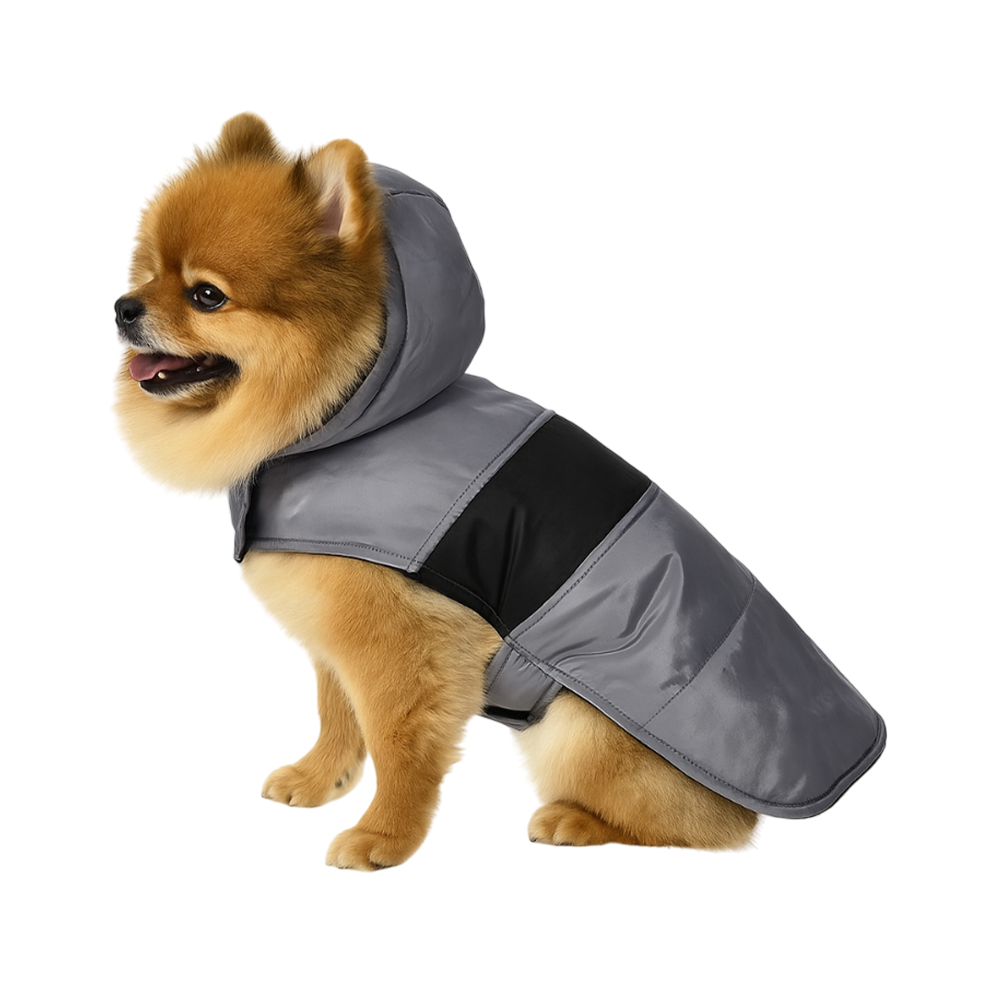 Попона для собак Foxie Classic серая с капюшоном р S длина спины 30см 399₽