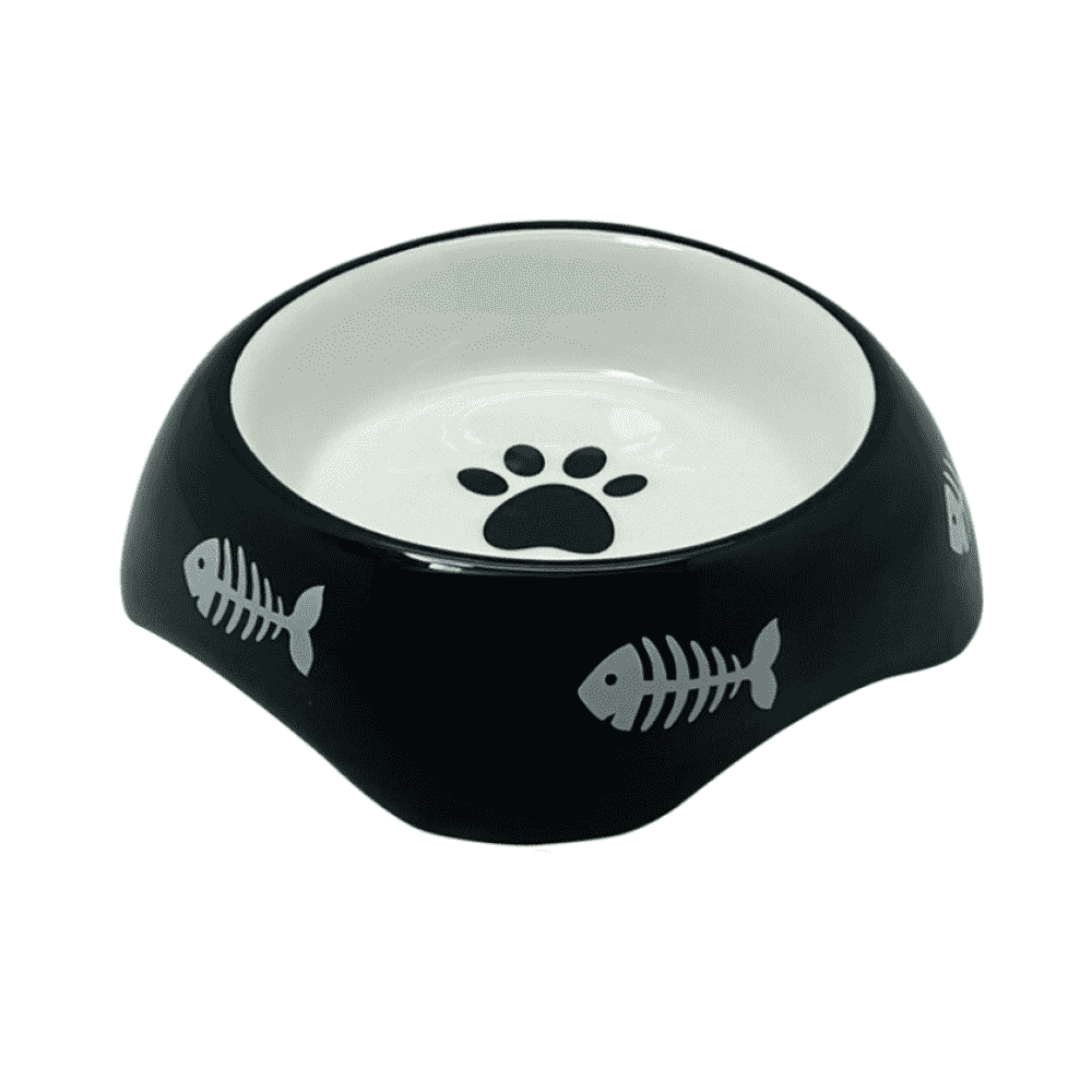 Миска для животных Foxie Black paw черная керамическая 13х13х4см 150мл
