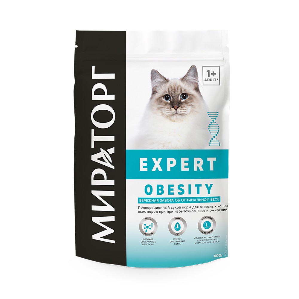 Корм для кошек Мираторг Expert при избыточном весе и ожирении сух. 400г