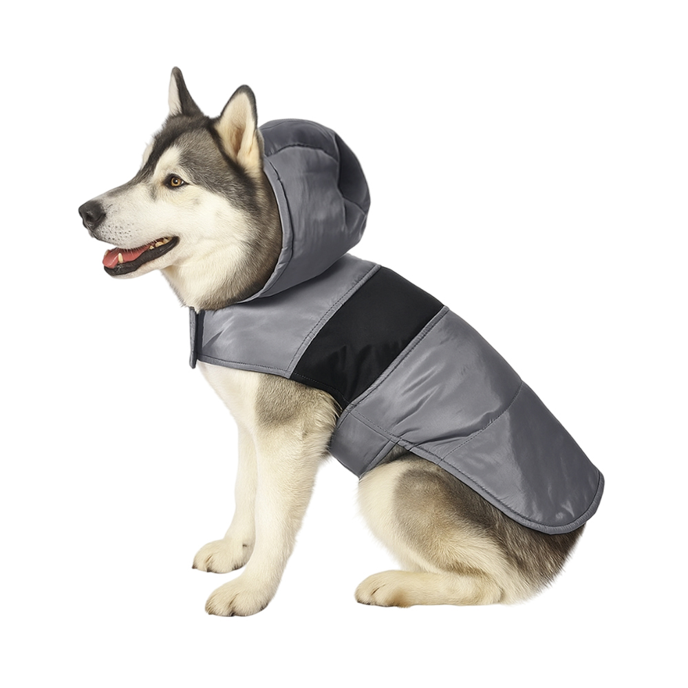 Попона для собак Foxie Classic серая с капюшоном р XL длина спины 45см 499₽