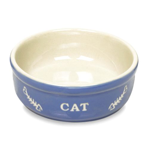 Миска для животных Nobby керамика голубая с рисунком CAT 135x5см 598₽