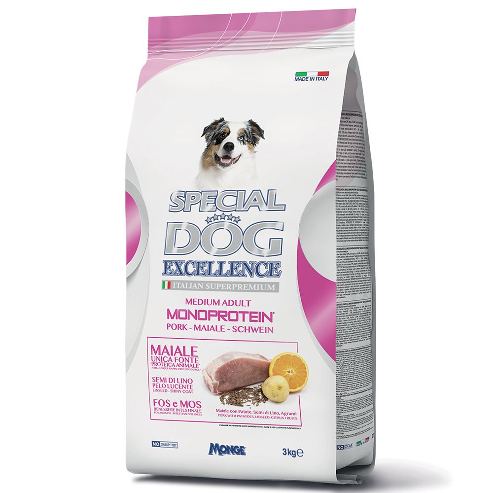 Корм для собак SPECIAL DOG EXCELLENCE Monoprotein для средн.пород, свинина,картофель,цитрус.сух.3кг