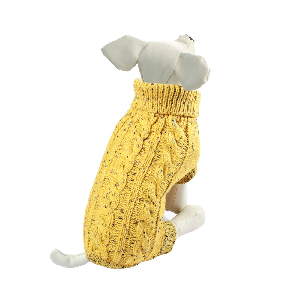 Свитер для собак TRIOL Косички M, горчичный, размер 30см