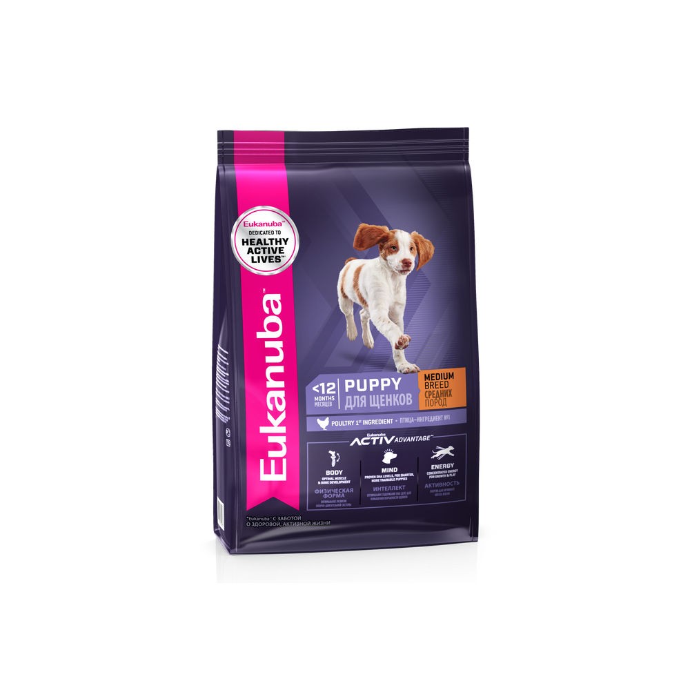 Корм для щенков Eukanuba для средних пород сух800г 641₽