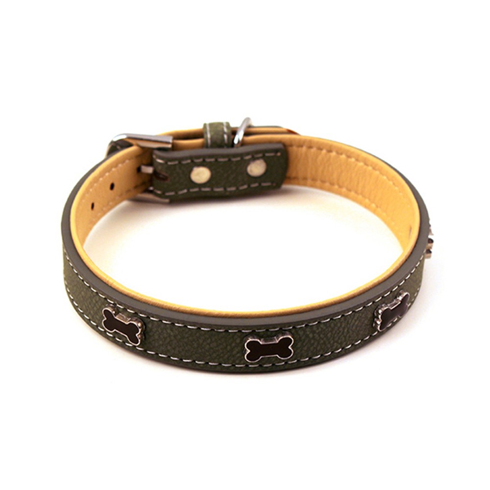 Ошейник для собак КАСКАД Колибри нубук в загибку с украшением Косточка 25ммх55см табачный/какао