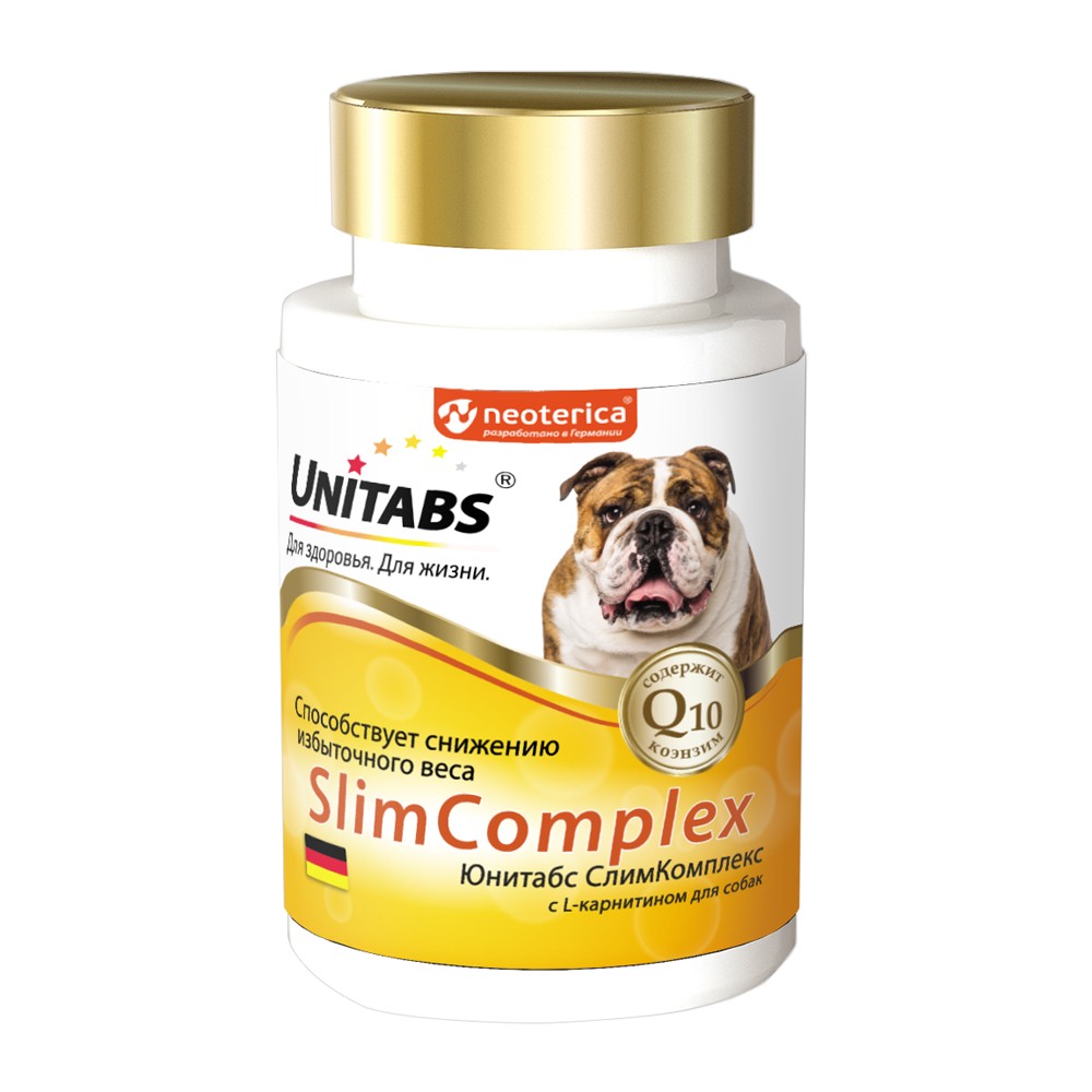 Таблетки UNITABS SlimComplex с Q10 для собак unitabs seniorcomplex с q10 для собак 100 таб