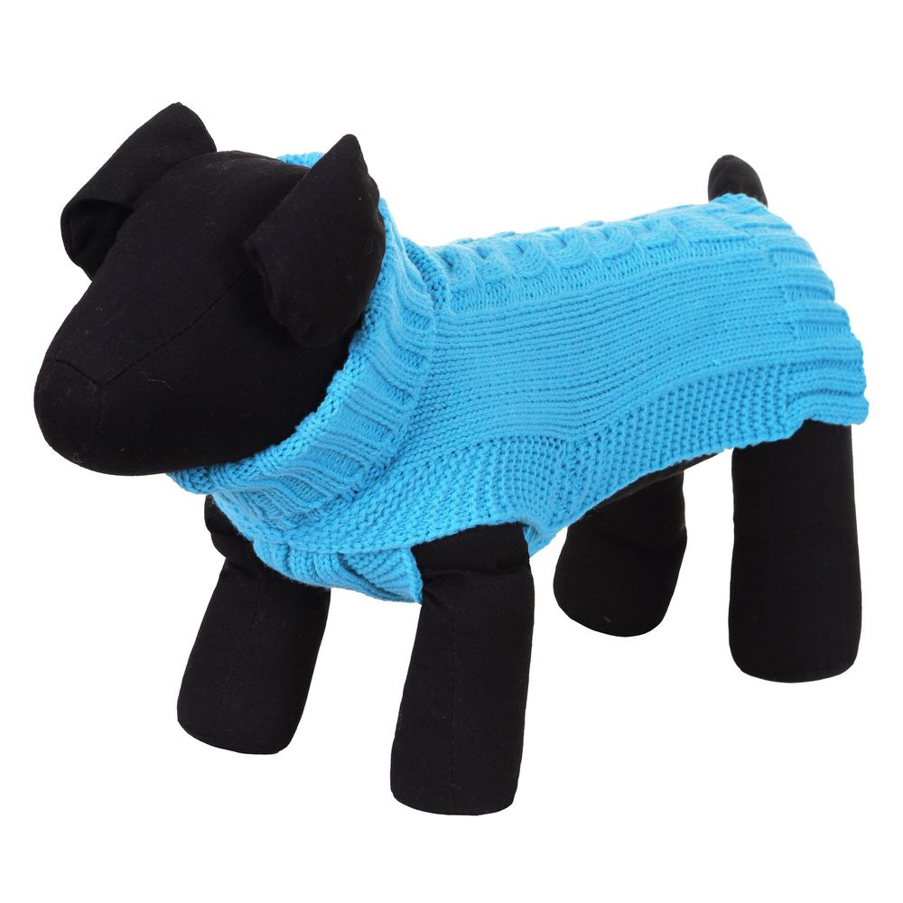 Свитер для собак RUKKA Wooly вязаный голубой, размер XL