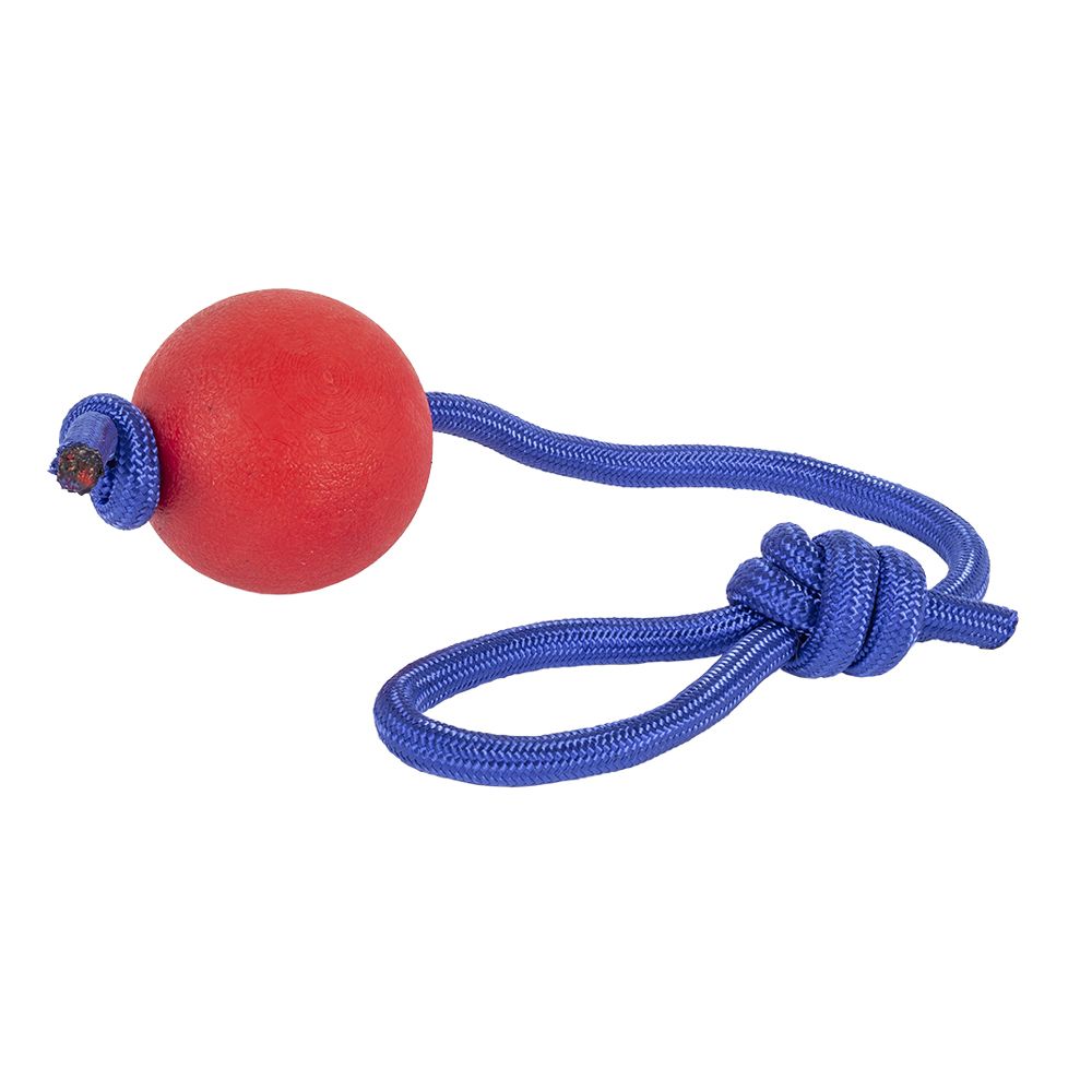 Игрушка для собак КАСКАД Мяч 6 см на веревке, цельнолитой, резина игрушка для собак каскад мяч луна резиновый 6см