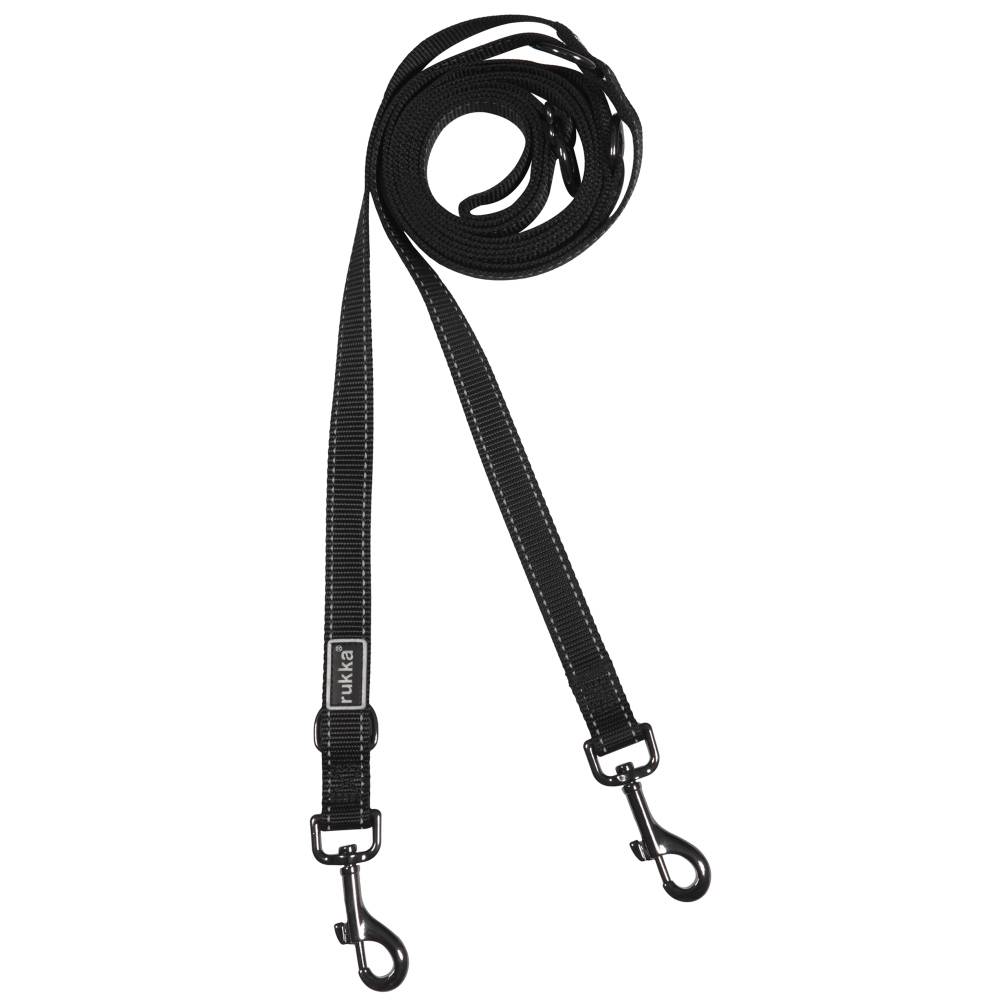Поводок-перестежка для собак RUKKA Pets Bliss Multi Leash черный S поводок тросовый для собак trixie tracking leash черный
