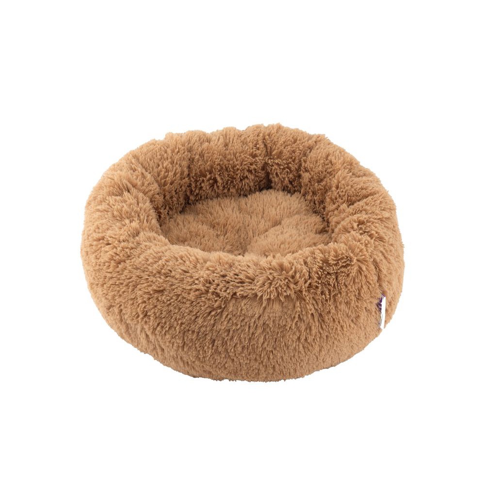 Лежак для животных Foxie Softy 55x55см круглый из меха коричневый