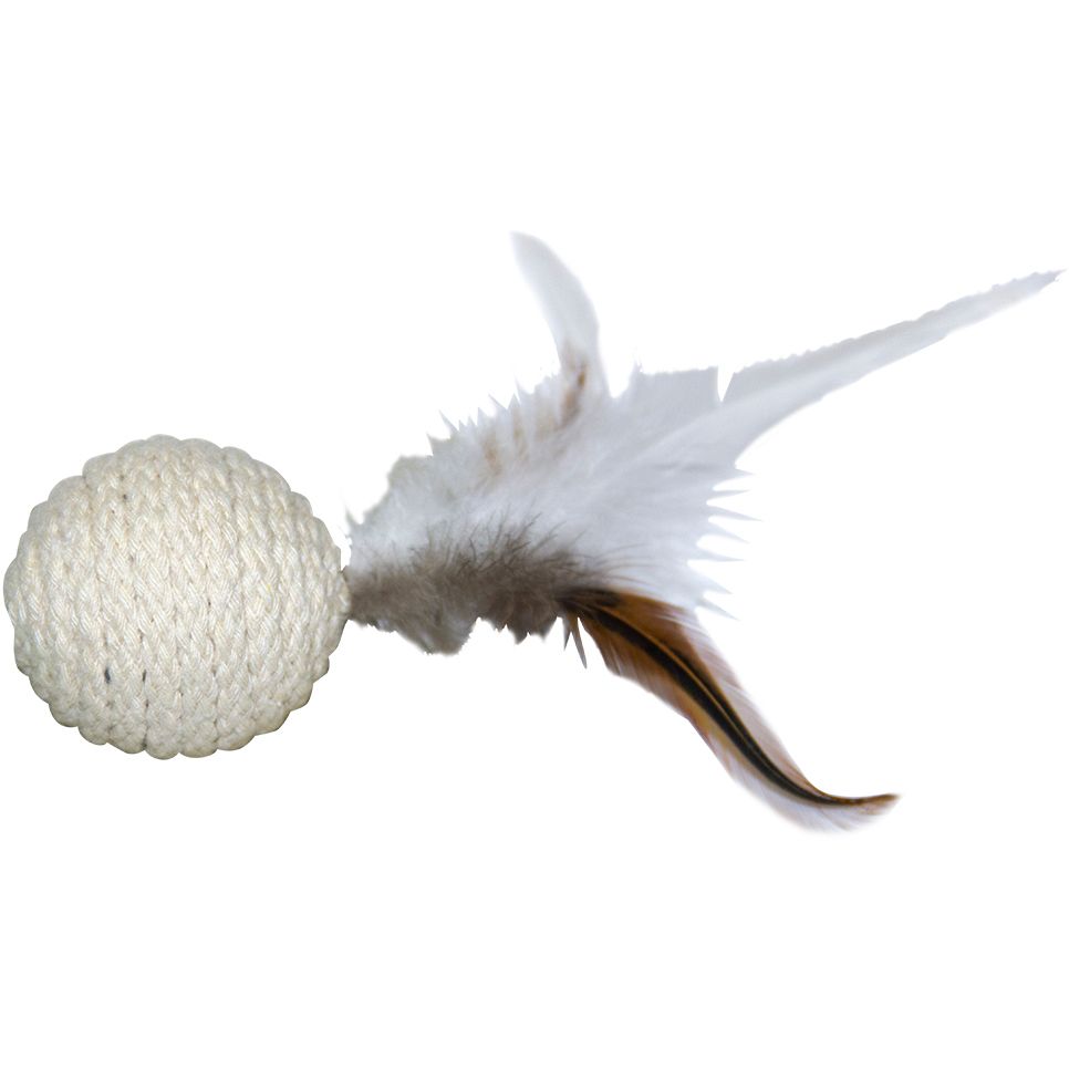 Игрушка для кошек CHOMPER Natural Мяч с пером игрушка для кошек chomper natural птичка мяч с пером