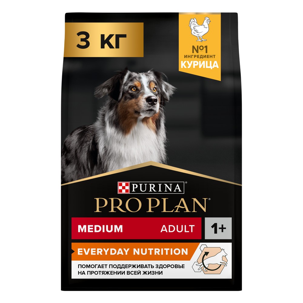 Корм для собак Pro Plan Opti balance для средних пород, с курицей сух. 3кг корм для собак pro plan opti derma для средних пород с чувствительной кожей с лососем сух 14кг