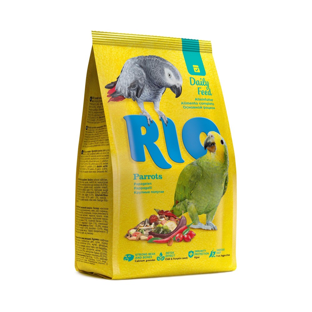 цена Корм для птиц RIO для крупных попугаев 1кг