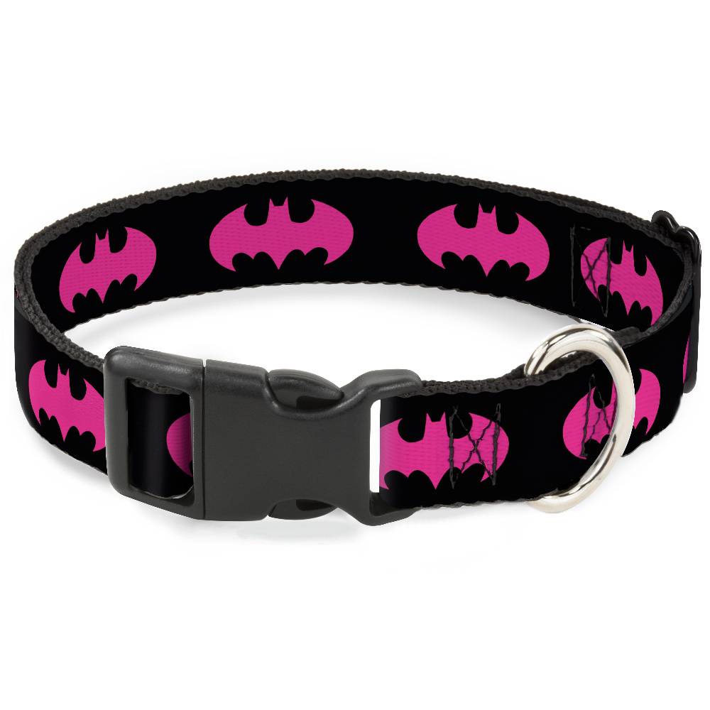 Ошейник для собак Buckle-Down Бэтмен с пластиковой застёжкой 23-38см розовый