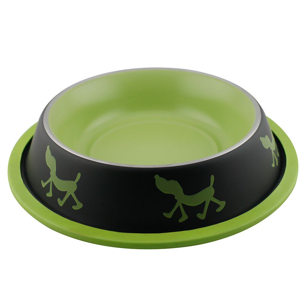 Миска для животных Foxie Uni-Tinge Non Skid Bowl металлическая 700мл зеленая цена и фото