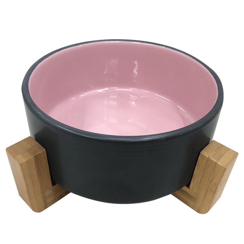 миска для животных foxie green bowl зеленая керамическая 14х14х11см 170мл Миска для животных Foxie Bamboo Bowl розовая керамическая 16х16х6,5см 820мл