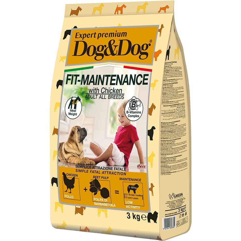 Корм для собак DOG&DOG Expert Premium Fit-Maintenance для контроля веса, курица сух. 3кг корм для собак hill s metabolic для коррекции веса курица сух 1 5кг