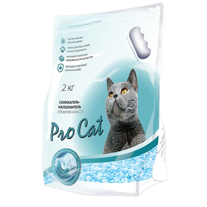 Наполнитель для кошачьего туалета Pro Cat Ocean Fresh силикагель премиум 2кг
