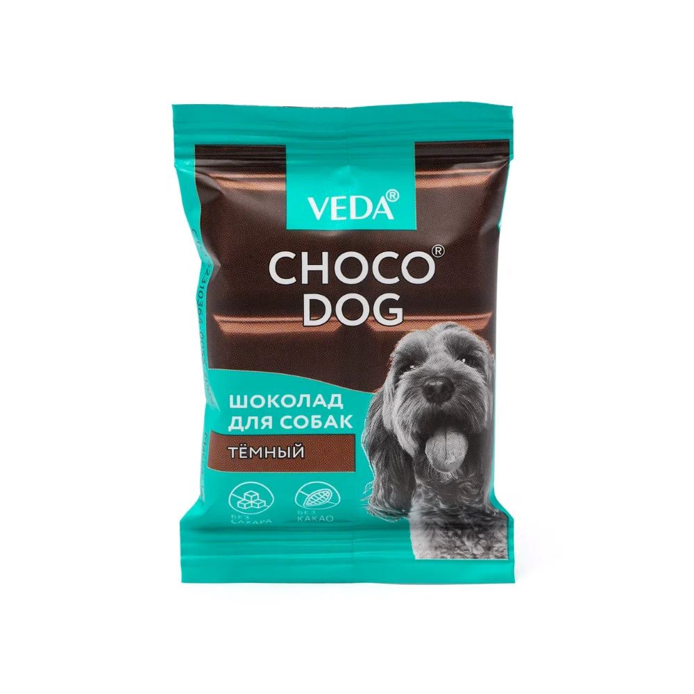 Лакомство для собак VEDA Choco Dog шоколад темный 15г 50₽