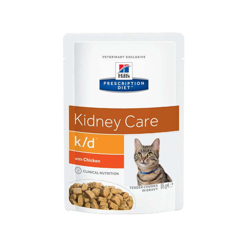 цена Корм для кошек Hill's Prescription Diet Feline K/D при заболевании почек, курица пауч