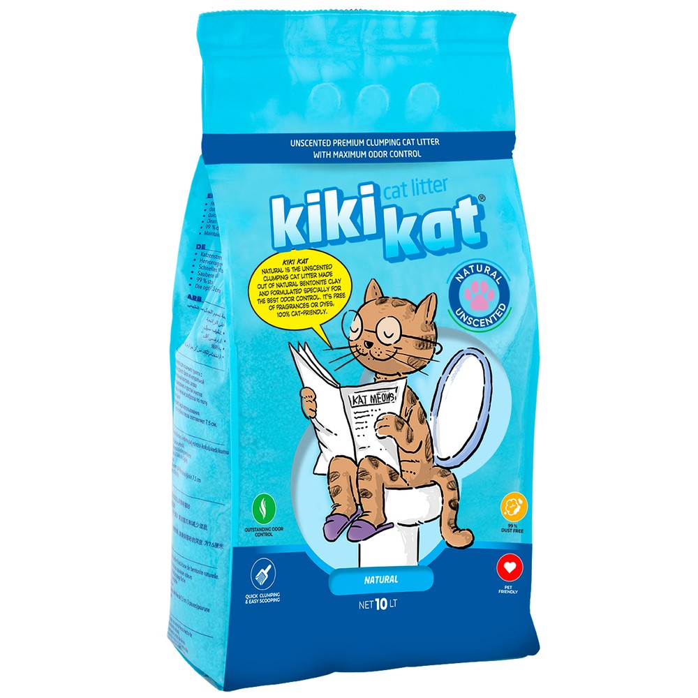 Наполнитель для кошачьего туалета KIKIKAT комкующийся супер-белый 10л наполнитель комкующийся catmania extra cat litter sodium супер впитывающий для кошачьего туалета без запаха