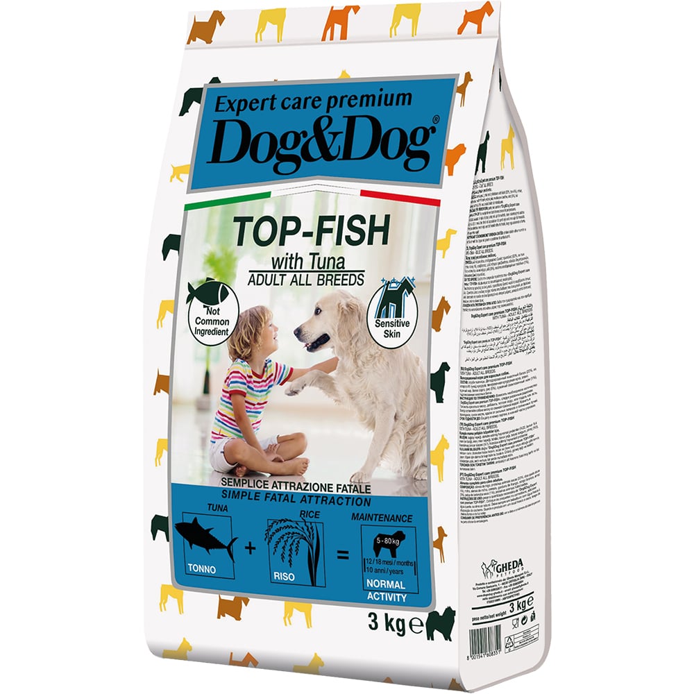 Корм для собак DOG&DOG Expert Premium Top-Fish тунец сух. 3кг корм для собак special dog excellence monoprotein лосось рис льняное семя цитрусовые сух 3кг