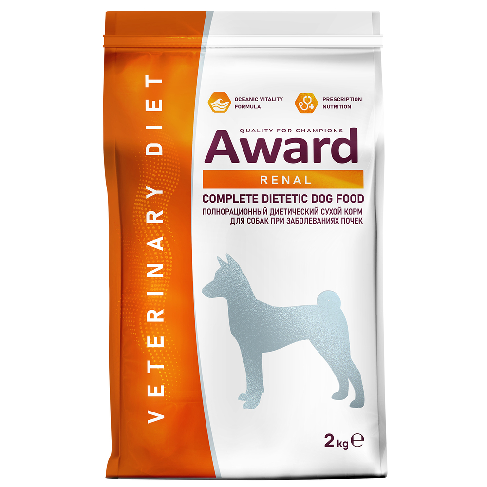 Корм для собак AWARD Veterinary Diet Renal при заболеваниях почек сух. 2кг