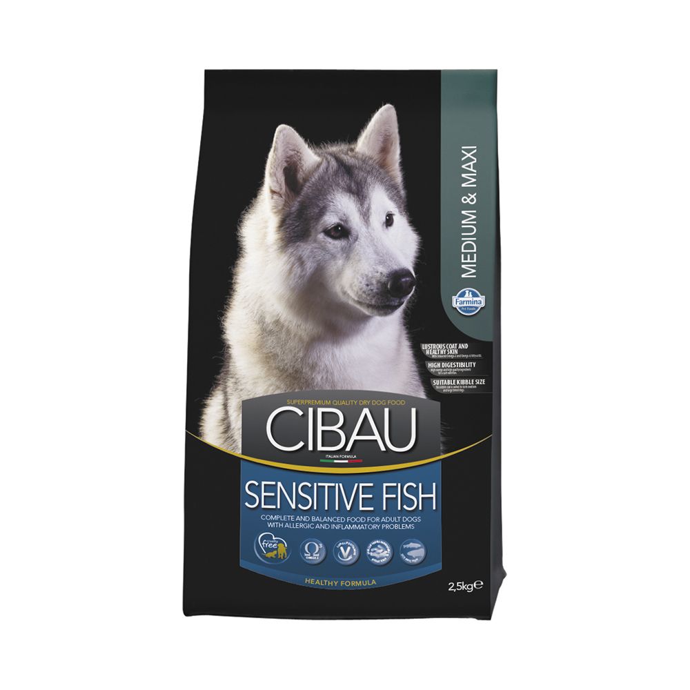 Корм для собак Farmina Cibau Sensitive для средних и крупных пород, рыба сух. 2,5кг farmina корм farmina чибау сбалансированный для собак крупных пород 12 кг